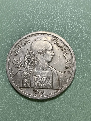 FRENCH INDO CHINA 1946 1 PIASTRE Crown Size Cover