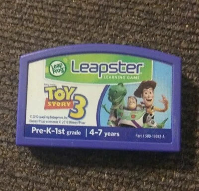 LEAP FROG LEAPSTER TOY STORY 3 GAME CARTRIDGE PRE K - 1ST GRADE 4-7 YEARS TESTED - Image 1 of 4