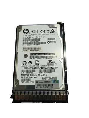 HP 1.2TB 2.5" SAS 10K HARD DRIVE  726480-001 718292 EG1200FDNJT +  Caddy G8 G9 - Image 1 of 3