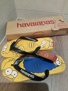 HAVAIANAS Simpsons Beach Rubber Flip Flops UK 2 EU 33-34 NEW - Picture 1 of 6