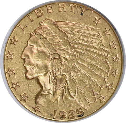 1925-D $2.50 Gold Indian AU Uncertified #1040 Cover