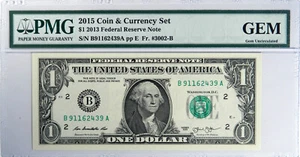 2015 COIN & CURRENCY SET 2013 Federal Reserve Note ~ $1 PMG GEM - Picture 1 of 2