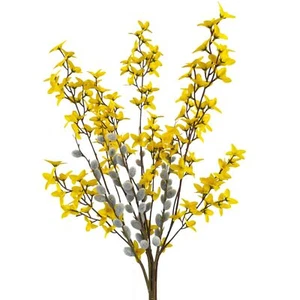 Künstlicher Osterstrauß, Osterzweige, Große Weidenkätzchen, Forsythie GELB - Bild 1 von 4