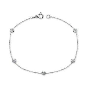 Brillant-Schliff Diamant Armkette Armband 14 Karat Weißgold 0,15 Carat Diamanten - Bild 1 von 3