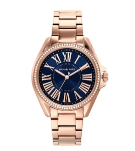NEW AUTHENTIC MICHAEL KORS KACIE ROSE GOLD NAVY BLUE CRYSTALS MK6930 WOMEN WATCH - Picture 1 of 4