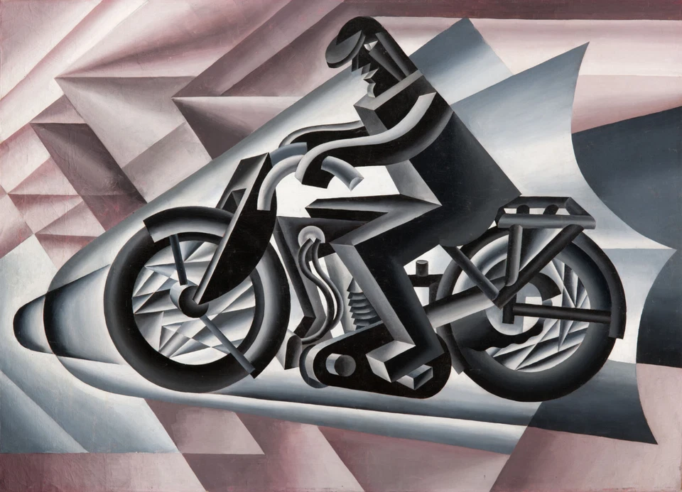 Fortunato Depero - Motociclista 1923 Motociclista, sólido a velocidad - impresión artística de 17" x 22" Foto 1 de 1