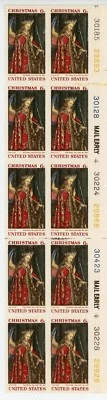 US 1363 Christmas Angel Gabriel Plate Block 30185 Mail Early Pane of 10 - Image 1 of 2