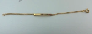18K YELLOW GOLD ID BRACELET 5.25 INCHES - Picture 1 of 5