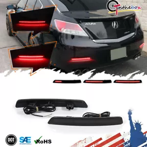LENTE AHUMADA LED PARACHOQUES TRASERO REFLECTOR LUCES DE FRENO LUCES APTAS 2012 - 2014 ACURA TL - Imagen 1 de 12