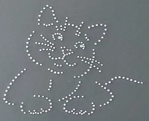 Hotfix Strass Bügelbild Motiv Katze DMC Glasstrass Applikation zum aufbügeln  - Bild 1 von 10