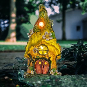 Garden Decor Outdoor Solar Statues, 11Inch Resin Fairy Garden Solar Lights - Picture 1 of 12