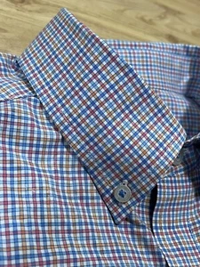 CAMISA INFORMAL SOUTHERN TIDE PARA HOMBRE AJUSTE MEZCLA DE ALGODÓN A CUADROS BOTÓN DELANTERO Talla M - Imagen 1 de 6