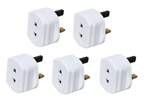 5er Pack Rasierer Adapter UK auf 2 Pin Buchse Stecker Sicherung für Zahnbürste Rasur weiß - Bild 1 von 1