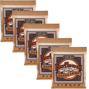5 SETS OF Ernie Ball Acoustic Guitar Strings 10-50 Extra LT Phosphor Bronze - Picture 1 of 9