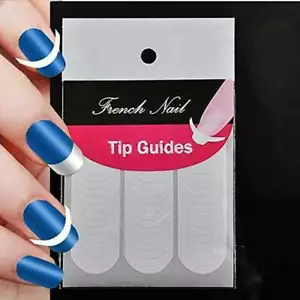 Nail Art French Manicure Stickers Curved Half Moon Style Tips 51 Stickers/Pack - Picture 1 of 5