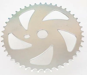 44T Ninja Bicicleta/Bicicleta Piñón de Acero de 5 Radios para Manivela de una Pieza - Plateada - Imagen 1 de 3