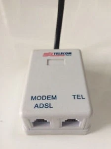 Filtro ADSL Rj11 TELECOM Plus Filter Presa Plug per Linea Telefono Fax Internet - Foto 1 di 3