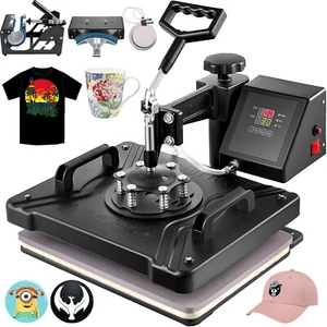 5 in 1 Pressa a Caldo Termopressa Trasferimento Calore Stampa T-Shirt Tazze - Imagen 1 de 12