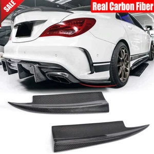 Real Carbon Rear Side Bumper Lip Splitter For BENZ CLA W117 CLA45 CLA250 2013-19 - Foto 1 di 11