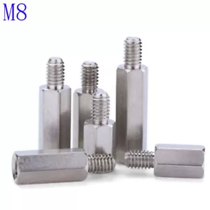 M8 + 15 304 Stainless Steel Male Female Spacers Hex Column Standoff Pillar Stud - Picture 1 of 4