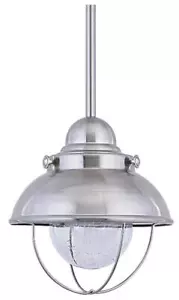 Sea Gull Sebring Integrated LED 8" Outdoor Pendant Brushed Stainless, 615091S-98 - Picture 1 of 1