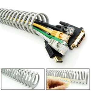500 x 35 x 33mm Adhesive Flexible Spiral Cable Wire Duct Holder Cord Organizer - Picture 1 of 3