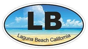 Laguna Beach California Oval Autoaufkleber oder Helmaufkleber D1223 Euro Oval - Bild 1 von 1