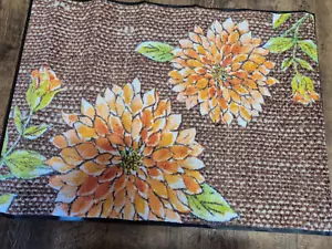 877259-3° Salonloewe Fußmatte Blumen Blüte pink braun orange Gr. 59x83 cm NEU - Bild 1 von 1