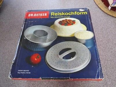 **NUEVO** MOLDE DE ARROZ DE ALUMINIO VINTAGE DE 3 PIEZAS MOLDE DE ARROZ CON ALEMANIA Dr Oetker Foto 1 de 4