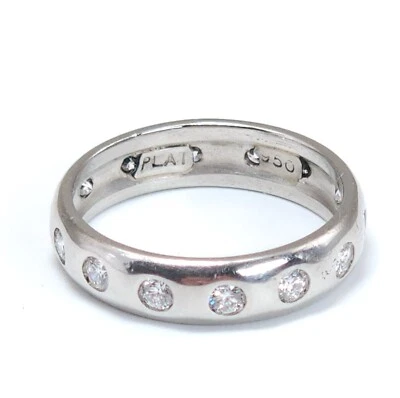 Alianza de boda de diamantes de platino de 0,40 quilates talla 4,75 anillo bruñido SI-1 F\G eternidad Foto 1 de 4