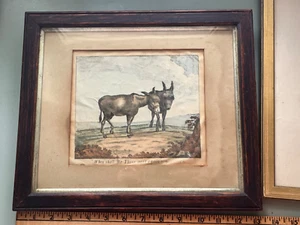 Early 19th century hand colored print Donkey Mule When shall we three meet again - Picture 1 of 2