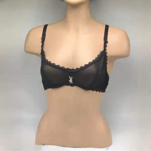 Sujetador Playboy negro transparente para mujer nuevo con etiquetas - Imagen 1 de 5