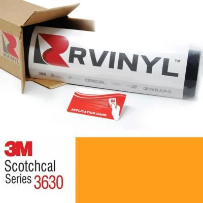 3M 3630 Scotchcal Kumquat Orange 74 Translucent Vinyl Film Craft Sign Sheet Roll - Image 1 of 4