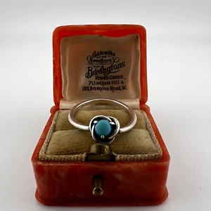 Authentic Pandora December Turquoise Birthstone Eternity Ring Size UK O US 7 1/4 - Picture 1 of 13