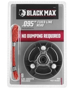 Black Max .095” Fixed Line Trimmer Head with Replacement Line 9 Refill Reloads - Picture 1 of 2