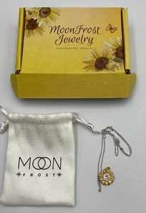 Mond Frost Sonnenblume Halskette für Damen 925 Sterling Silber Kette - Bild 1 von 5