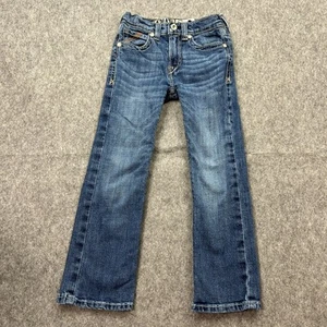 Ariat B4 Relaxed Boot Cut Jeans Boy's Size 7 Medium Wash Adjustable Waist Denim - Picture 1 of 14