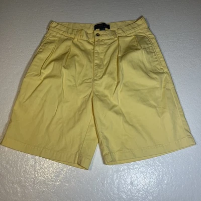 Pantalones Cortos Vintage Polo Ralph Lauren Para Hombre 34 Plisados Amarillo Foto 1 de 4