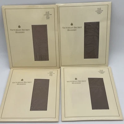 4 Paquetes De Colección Victoria's Secret Medias Pantimedias Control Top Almendra y Taupe Largo Foto 1 de 4