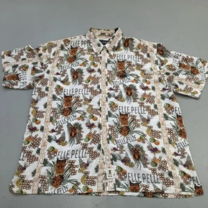 Pelle Pelle Marc Buchanan Shirt Mens XL Tropical Tiki Pineapple Fruit Grapes - Picture 1 of 8