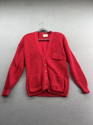 VINTAGE Pendleton Sweater Mens Medium Red Wool Cardigan Made in USA Ribbed 80s - Image 1 of 4