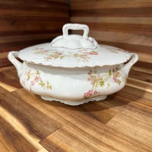 Antique O. & E.G. Royal Austria Covered Serving Dish - 2 Handled Porcelain  - Picture 1 of 10