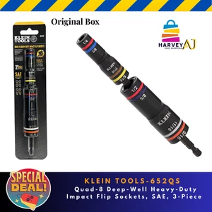Klein Tools 652QS Quad-8 Prese a percussione a pozzetto profondo resistenti, SAE, 3 pezzi - Foto 1 di 3