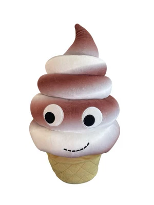 Yummy World Kidrobot 16" Chocolate Swirl Soft Serve Ice Cream Plush Stuffed Toy - Image 1 of 4