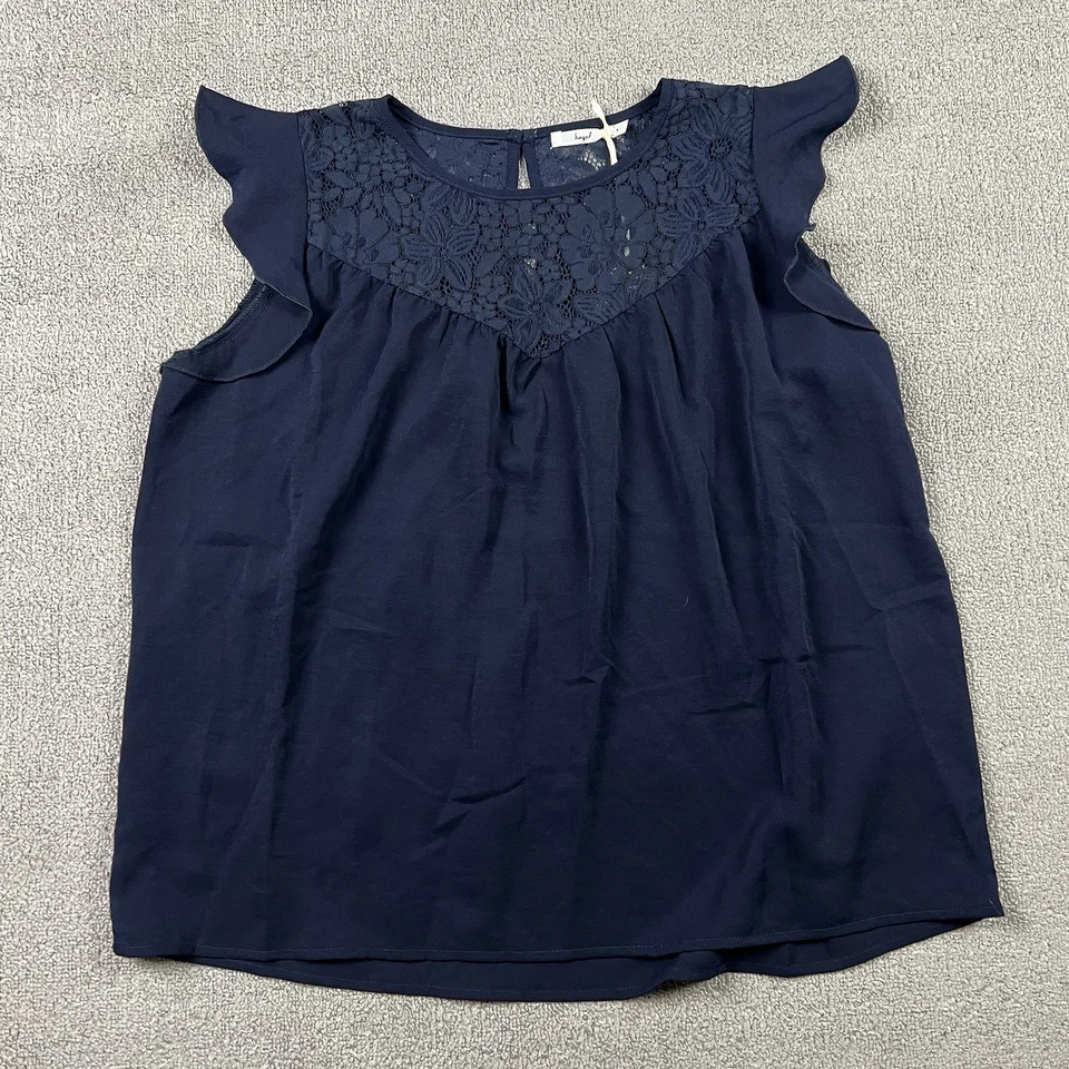 Hazel Women's Size Small Victoria Lace Yoke Short Sleeve Top