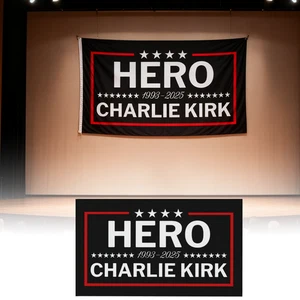 3x5 3ply Double Sided Flag Hero Charlie Kirk Flag 3x5 Banner Garden Sign - Picture 1 of 6