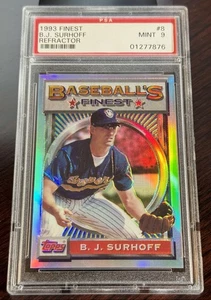 1993 B.J. SURHOFF TOPPS FINEST REFRACTOR #8 PSA 9 BREWERS POP 55 - Picture 1 of 2