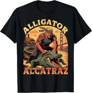 Trump Alcatraz Alligator Alcatraz USA Florida Everglades T-Shirt Meme T-Shirt V1 - Picture 1 of 11