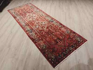 ESTATE CIRCA 1960 4x10 RUNNER TURKISH ANTIQUE HANDMADE-KNOTTED WOOL RUG 586471 - Picture 1 of 19