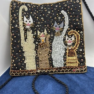 India Cat Beaded Crossbody Purse - Picture 1 of 9